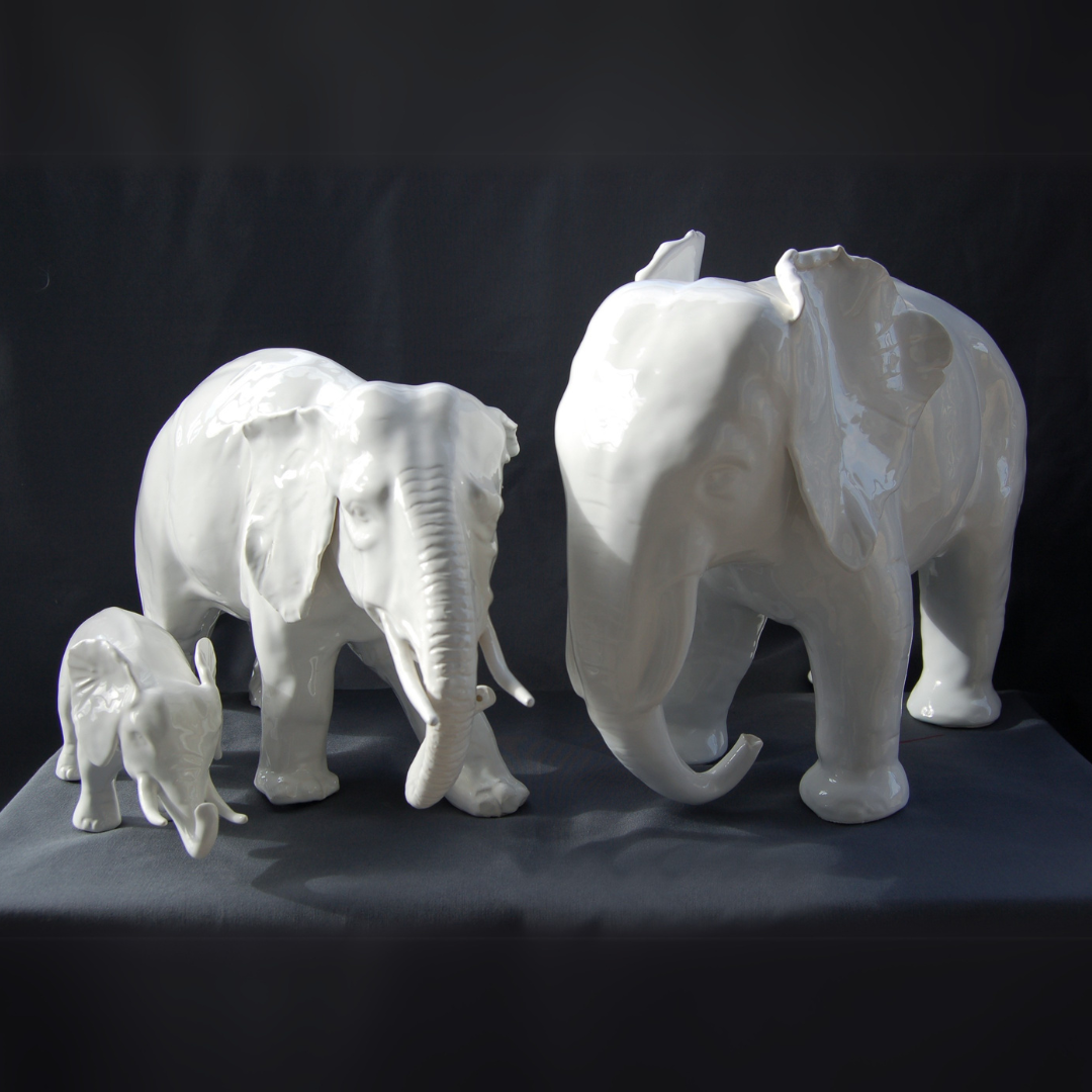 White Earthenware Elephant