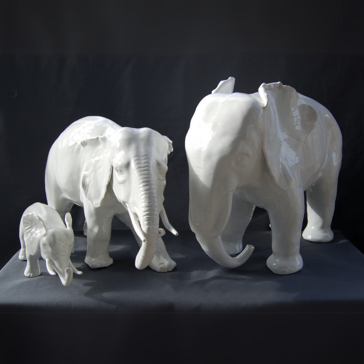 White Earthenware Elephant