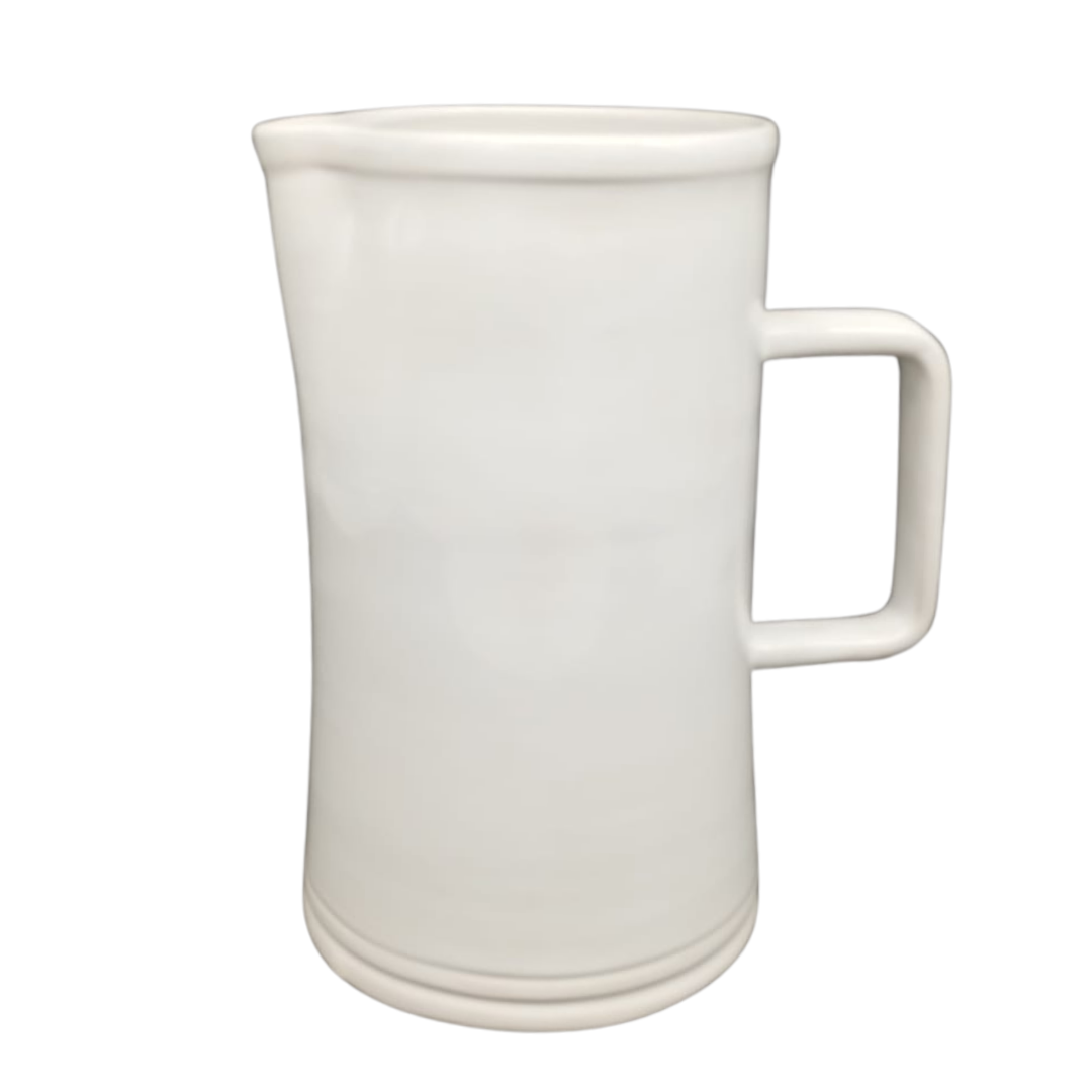 Conique uni jug in plain white glaze
