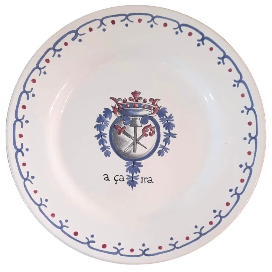 Plain Rim plate with French Revolution hand painted decoration