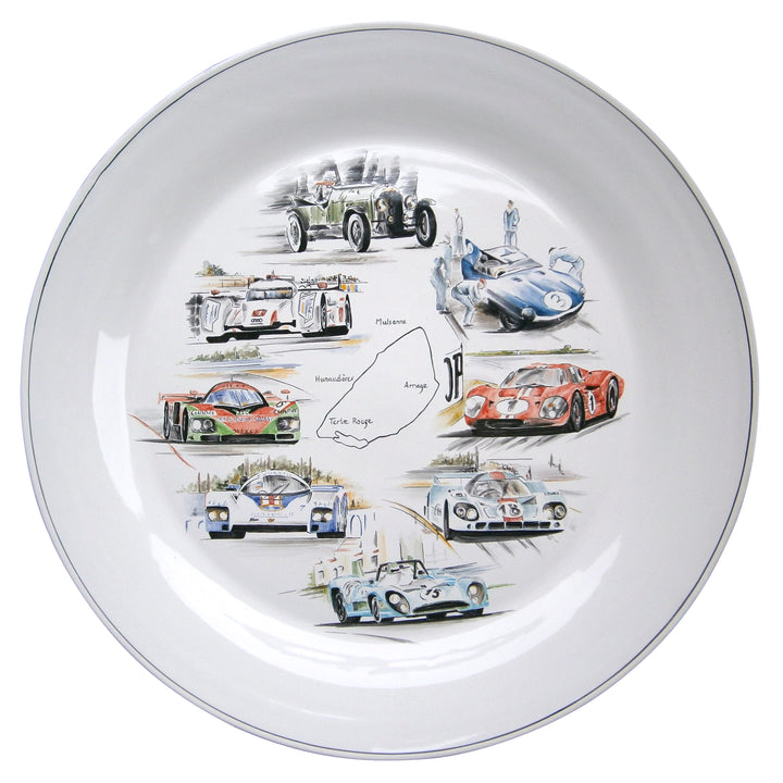 Plain Rim serving plate - Limited Edition 24H Le Mans hand painted decoration 