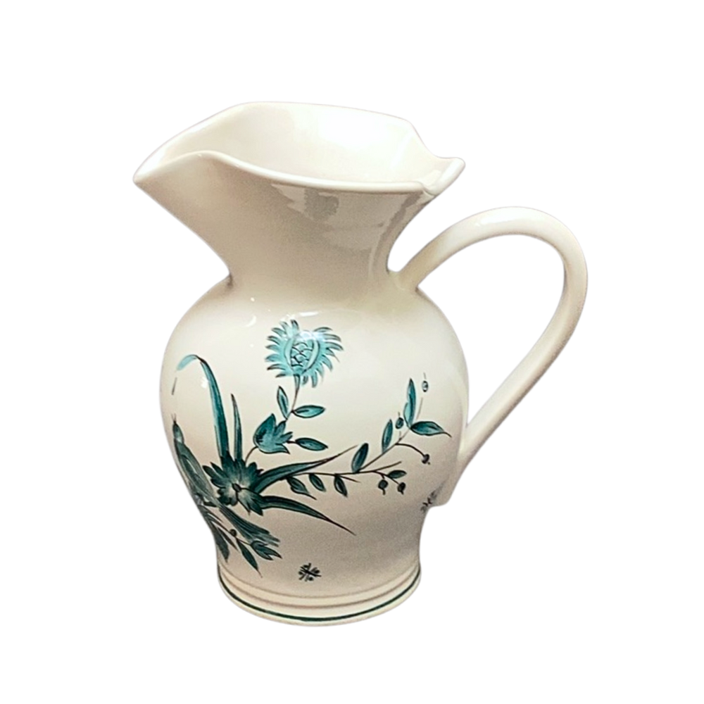 Tricorne jug with St Omer monochrome turquoise decoration