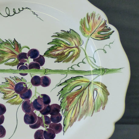 Feston Plate with hand painted Pouplard Raisin decoration