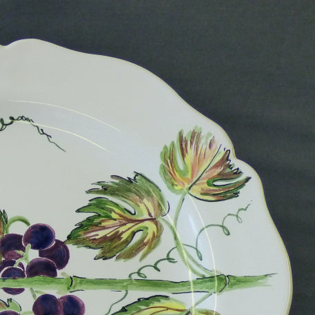 Feston Plate with hand painted Pouplard Raisin decoration