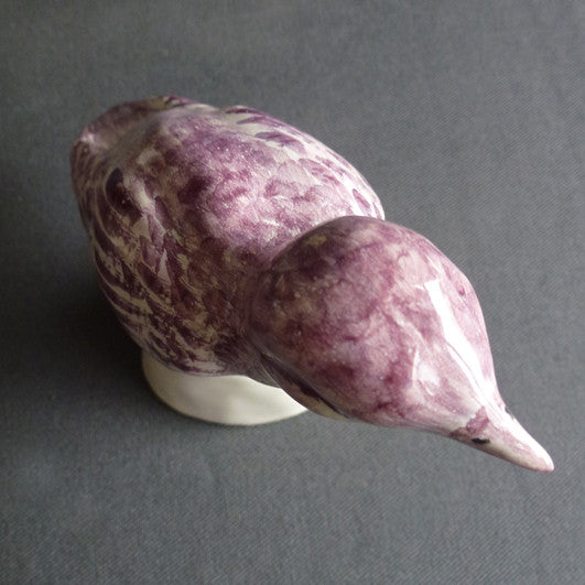 Earthenware Nuthatch on a white stand