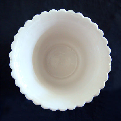 White ceramic flared planter top view