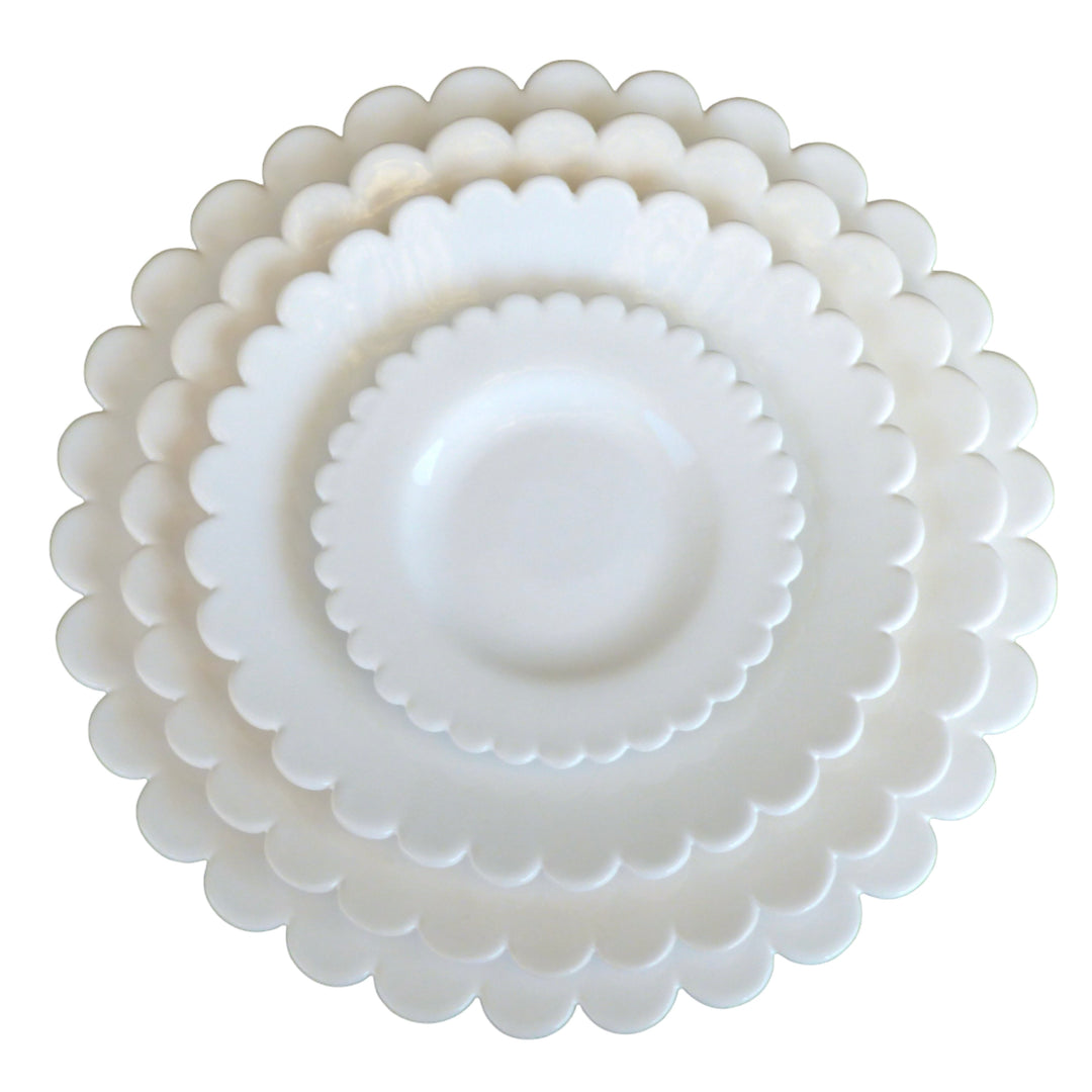Large scallop Chevet plates handmade luxury French scallop edge plates