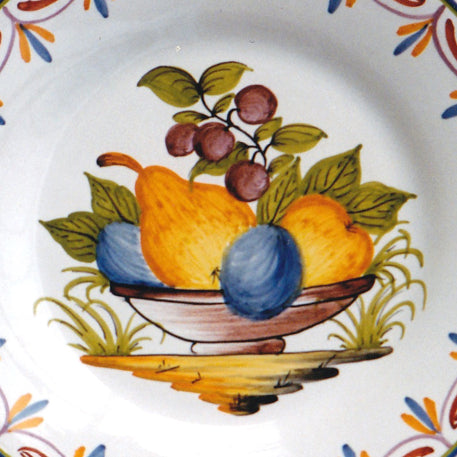 Plain Rim plate with Antique Fruits 73 hand painted decoration