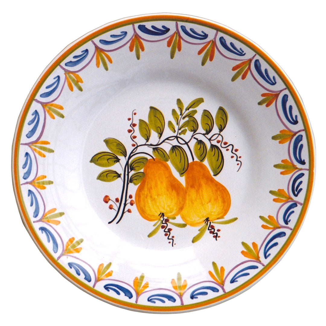 Plain Rim plate with Antique Fruits 74 hand painted decoration