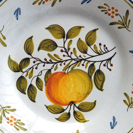 Plain Rim plate with Antique Fruits 75 hand painted decoration
