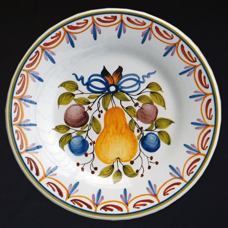 Plain Rim plate with Antique Fruits 78 hand painted decoration