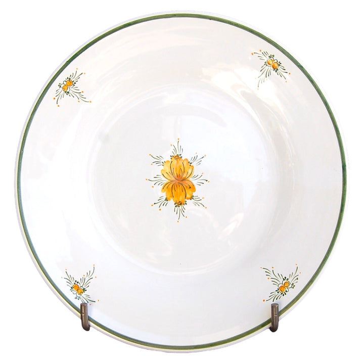 Plain Rim plate with Romantique 7 Orange Green hand painted decoration