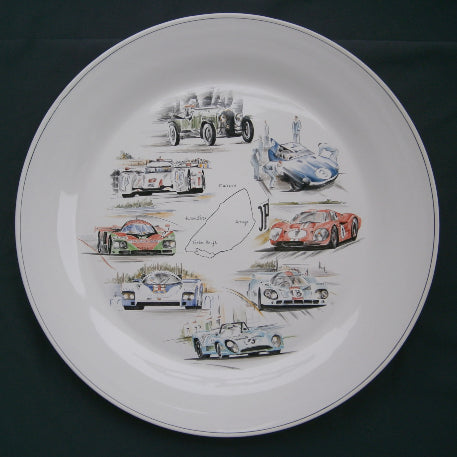 Plain Rim serving plate - Limited Edition 24H Le Mans hand painted decoration 