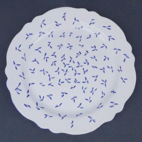 Feston plate with Semis Blue hand painted decoration