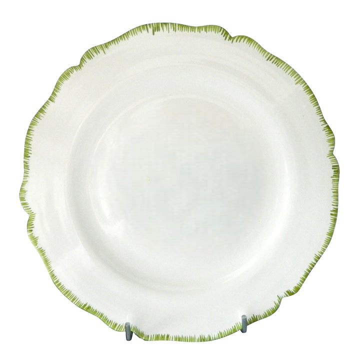 Scalloped edge Feston plate with hand painted brushwork edge decoration