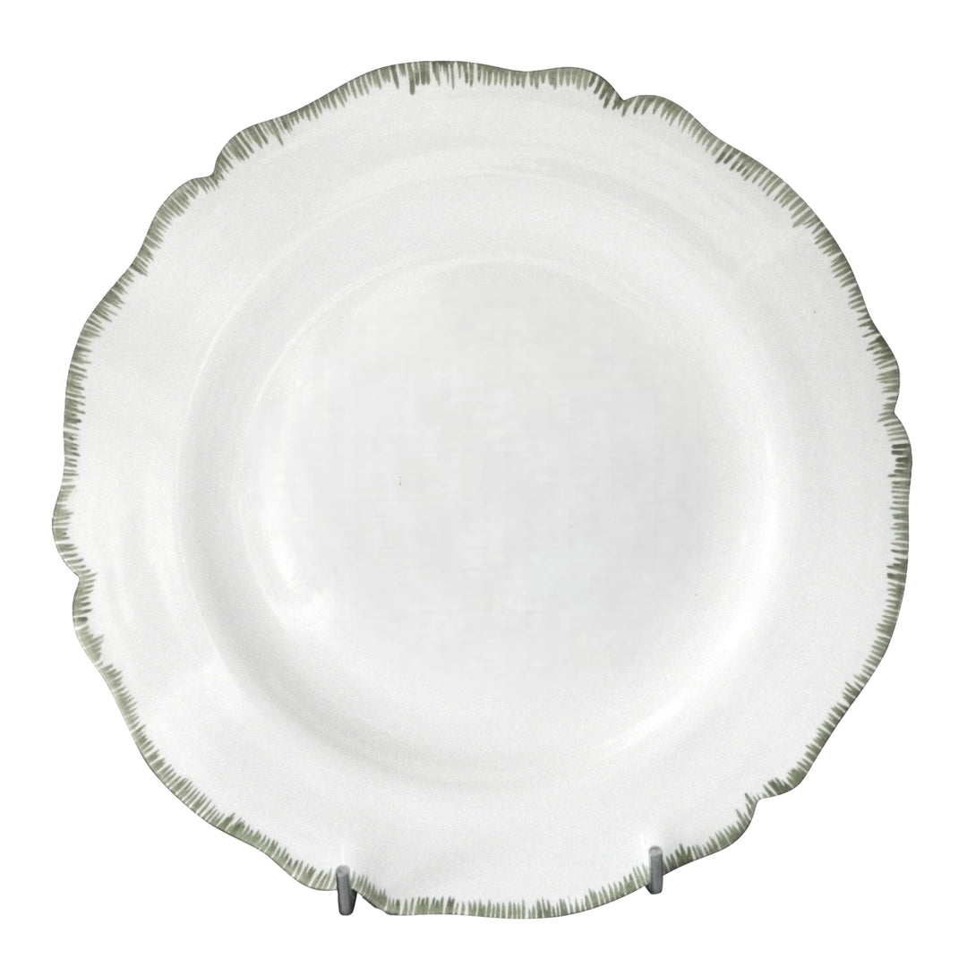 Scalloped edge Feston plate with hand painted brushwork edge decoration