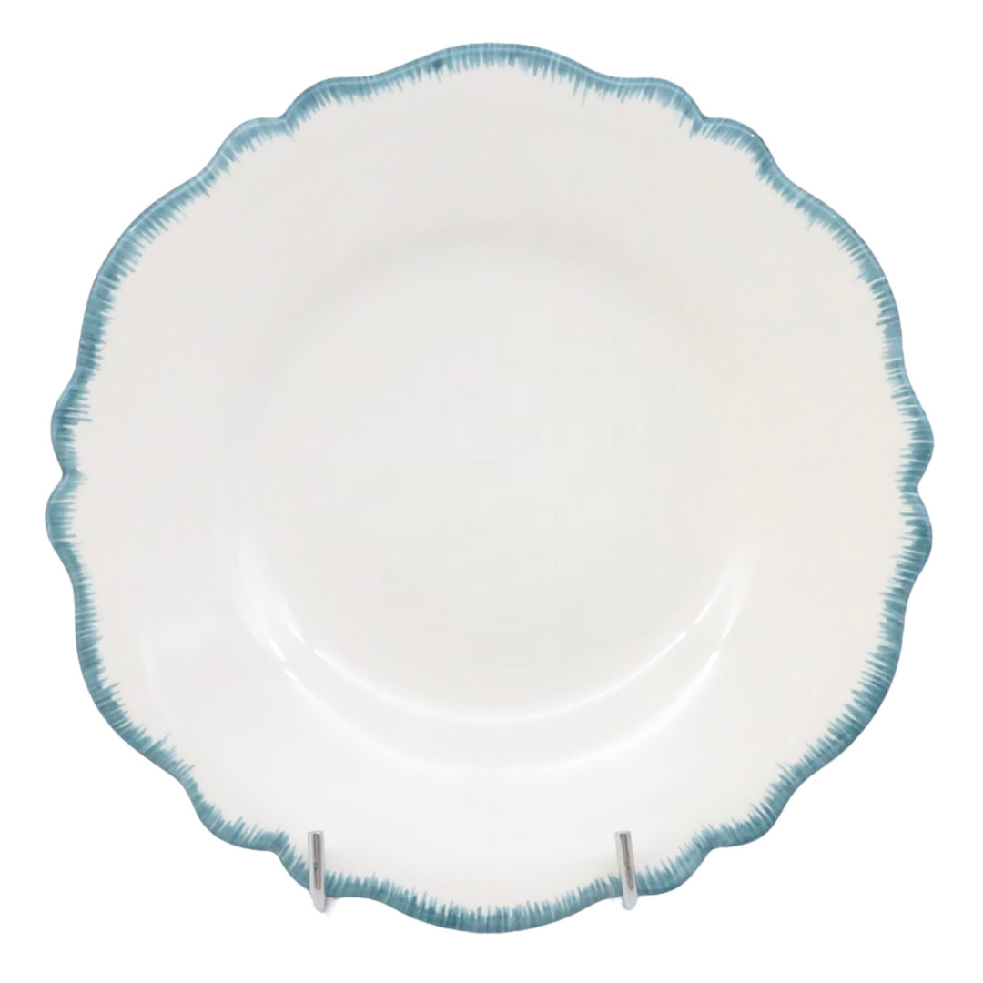 Scalloped edge Feston plate with hand painted brushwork edge decoration