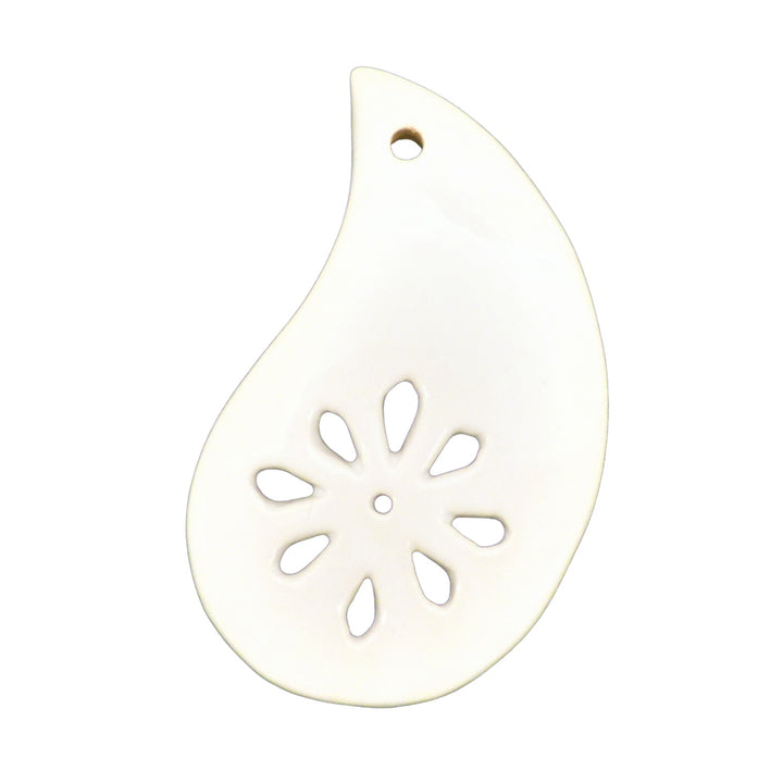 Openwork Virgule ornament in white