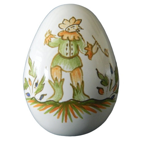 Egg with Moustiers polychrome hand painted decoration