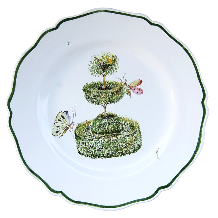 Feston plate with Topiaire 3 hand painted decoration