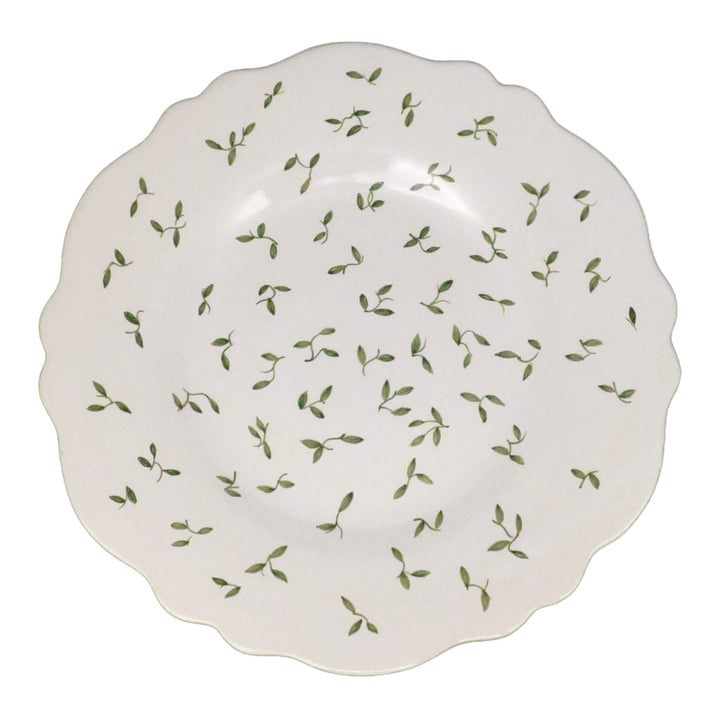 Feston plate with Semis Green hand painted decoration