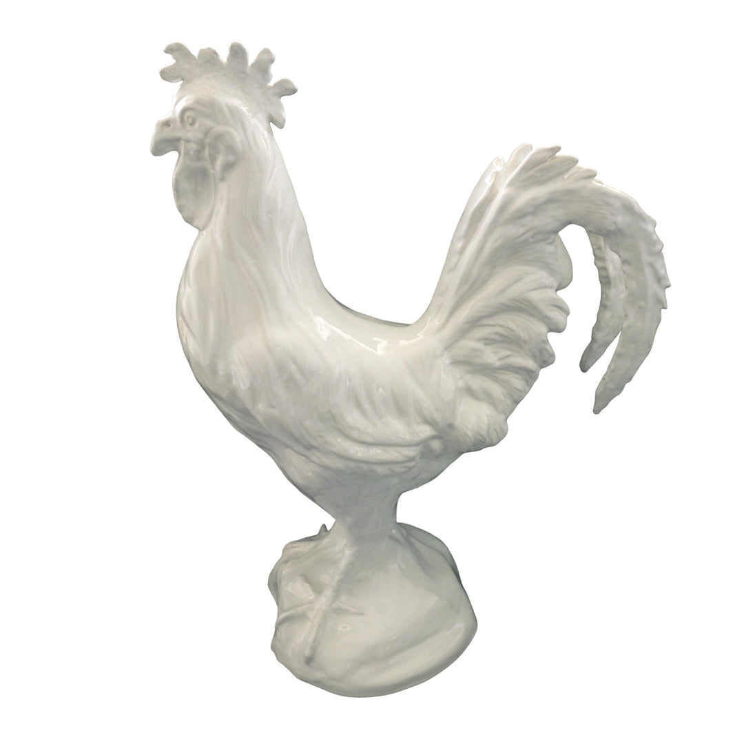 White earthenware Grand Cockerel Maxi Le Rois du Bois