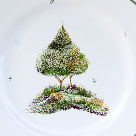 Feston plate with Topiaire 2 hand painted decoration