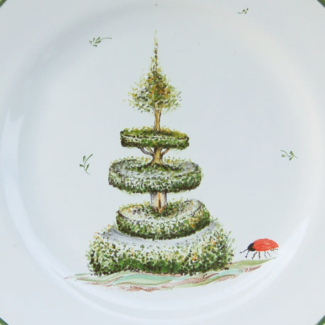 Feston plate with Topiaire 4 hand painted decoration